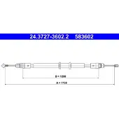 Ate Seilzug, Feststellbremse [Hersteller-Nr. 24.3727-3602.2] für Vauxhall, Renault, Opel