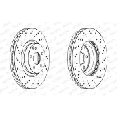 FERODO Bremsscheibe DDF1769C-1 vorne, belüftet, perforiert, 1 Stück
