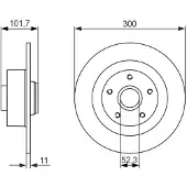 Bosch Bremsscheibe 0 986 479 573 hinten, voll, 1 Stück