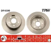 TRW Bremsscheibe DF4500 hinten, voll, 1 Stück