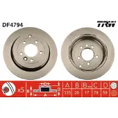 TRW Bremsscheibe DF4794 hinten, belüftet, hochkarbonisiert, 1 Stück