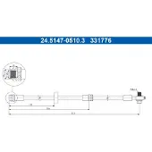Ate Bremsschlauch 24.5147-0510.3 für Audi A2