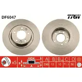 TRW Bremsscheibe DF6047 hinten, voll, 1 Stück