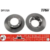 TRW Bremsscheibe DF1725 vorne, voll, 1 Stück