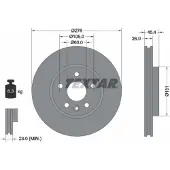 Textar Bremsscheibe 92277103 vorne, belüftet, 1 Stück