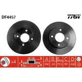 TRW Bremsscheibe DF4457 vorne, belüftet, hochkarbonisiert, 1 Stück