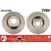 TRW Bremsscheibe LUC DF4349S vorne, belüftet, hochkarbonisiert, 1 Stück