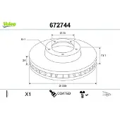 Valeo Bremsscheibe COATED 672744