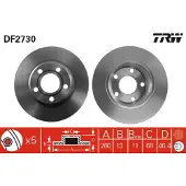 TRW Bremsscheibe DF2730 vorne, voll, hochkarbonisiert, 1 Stück