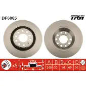 TRW Bremsscheibe DF6005 hinten, belüftet, 1 Stück
