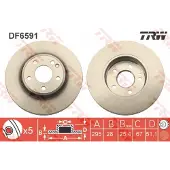 TRW Bremsscheibe DF6591 vorne, belüftet, 1 Stück