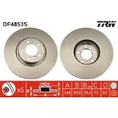 TRW Bremsscheibe DF4853S vorne, belüftet, hochkarbonisiert, 1 Stück