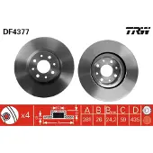 TRW Bremsscheibe DF4377 vorne, belüftet, 1 Stück