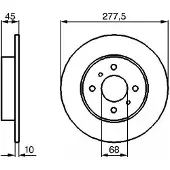 Bosch Bremsscheibe 0 986 479 105 hinten, voll, 1 Stück