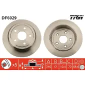 TRW Bremsscheibe DF6029 hinten, voll, 1 Stück