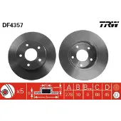 TRW Bremsscheibe LUC DF4357 hinten, voll, 1 Stück