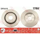 TRW Bremsscheibe DF6416 vorne, belüftet, 1 Stück