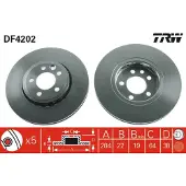 TRW Bremsscheibe DF4202 vorne, belüftet, 1 Stück