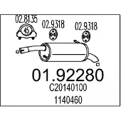 MTS Endschalldämpfer 0192280 für FORD MAZDA