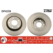 TRW Bremsscheibe DF4239 hinten, belüftet, hochkarbonisiert, 1 Stück