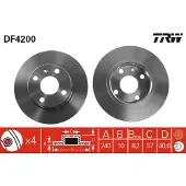 TRW Bremsscheibe DF4200 hinten, voll, 1 Stück