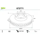 Valeo 2x Bremsscheibe COATED Vorne 672771