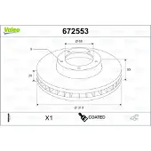 Valeo Bremsscheibe COATED 672553