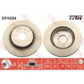 TRW Bremsscheibe DF6684 vorne, belüftet, 1 Stück