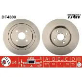 TRW Bremsscheibe DF4800 hinten, voll, 1 Stück