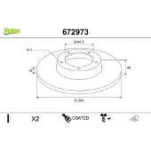 Valeo 2x Bremsscheibe COATED Hinten 672973