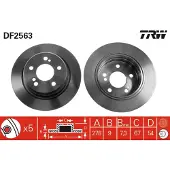 TRW Bremsscheibe DF2563 hinten, voll, 1 Stück