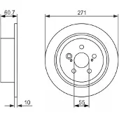 Bosch Bremsscheibe 0 986 479 613 hinten, voll, 1 Stück