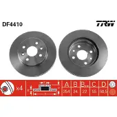 TRW Bremsscheibe DF4410 vorne, belüftet, hochkarbonisiert, 1 Stück