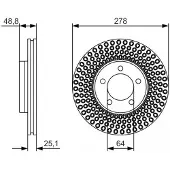 Bosch Bremsscheibe 0986479699 belüftet 278mm 25mm für VOLVO
