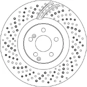 TRW Bremsscheibe DF6862S vorne, belüftet, perforiert, 1 Stück