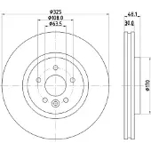 Hella 1x Bremsscheibe [Hersteller-Nr. 8DD355133-841] für Jaguar, Land Rover