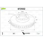 Valeo Bremsscheibe [Hersteller-Nr. 672532] für Vauxhall, Saab, Cadillac, Opel