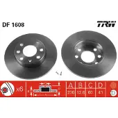 TRW Bremsscheibe DF1608 vorne, voll, 1 Stück