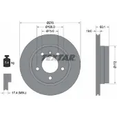 Textar Bremsscheibe 92072403 hinten, belüftet, 1 Stück