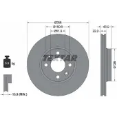 Textar Bremsscheibe 92241503 vorne, belüftet, 1 Stück