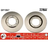 TRW Bremsscheibe DF1967 vorne, belüftet, 1 Stück