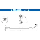 Ate Bremsschlauch [Hersteller-Nr. 24.5143-0280.3] für Seat, Skoda, Cupra, Audi, VW