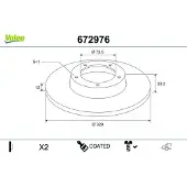 Valeo Bremsscheibe [Hersteller-Nr. 672976] für Chrysler, Dodge, Fiat, Lancia