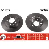 TRW Bremsscheibe DF2777 hinten, voll, 1 Stück