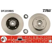 TRW Bremsscheibe DF2059BS hinten, voll, 1 Stück