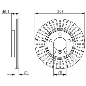 Bosch Bremsscheibe 0 986 479 726 vorne, belüftet, hochkarbonisiert, 1 Stück