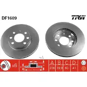 TRW Bremsscheibe DF1609 vorne, belüftet, 1 Stück