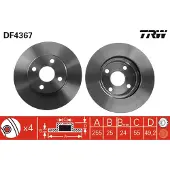 TRW Bremsscheibe DF4367 vorne, belüftet, 1 Stück