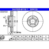 Ate Bremsscheibe 24.0325-0115.1