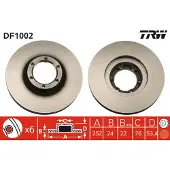 TRW Bremsscheibe DF1002 vorne, belüftet, hochkarbonisiert, 1 Stück